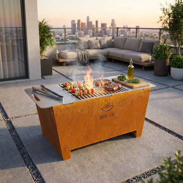 Barbecue grill i cortenstål 3165143 by COSY & TRENDY color Sort