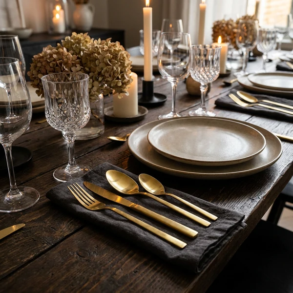 Bestiksæt guld 24 dele i rustfrit stål 9144237 by COSY & TRENDY color Sort