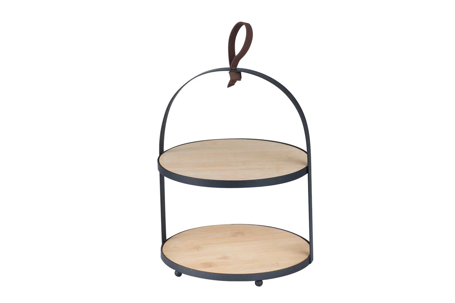 Serveringsopsats i bambus med metalholder 20,8cm 8797347 by COSY & TRENDY color Sort