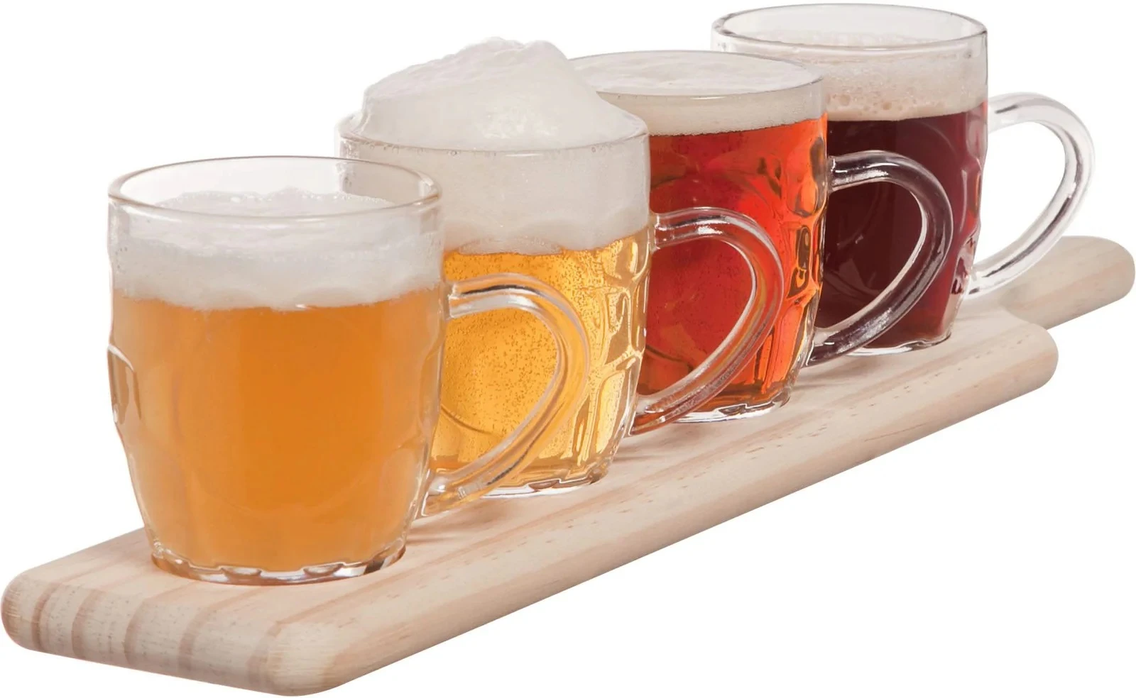 Ølbræt i træ med 4 glas af 285 ml 605837  color Sort