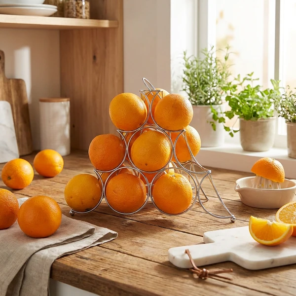 Appelsinholder Wire Rustfrit Stål 32x32x27cm CK0194 by COSY & TRENDY color Sort