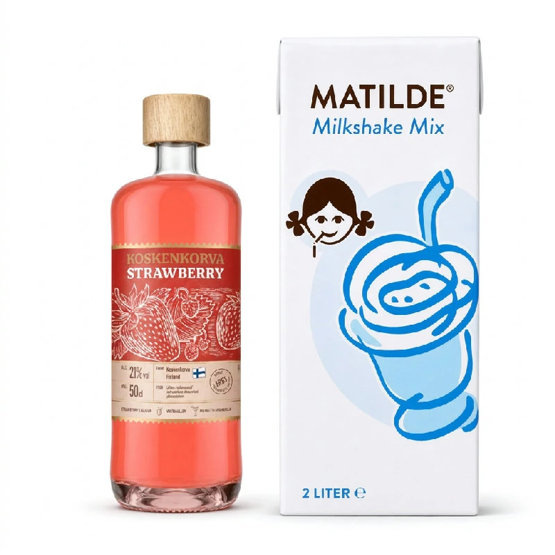Strawberry milkshake - Slush ice drinkspakke Bundle193  color Sort