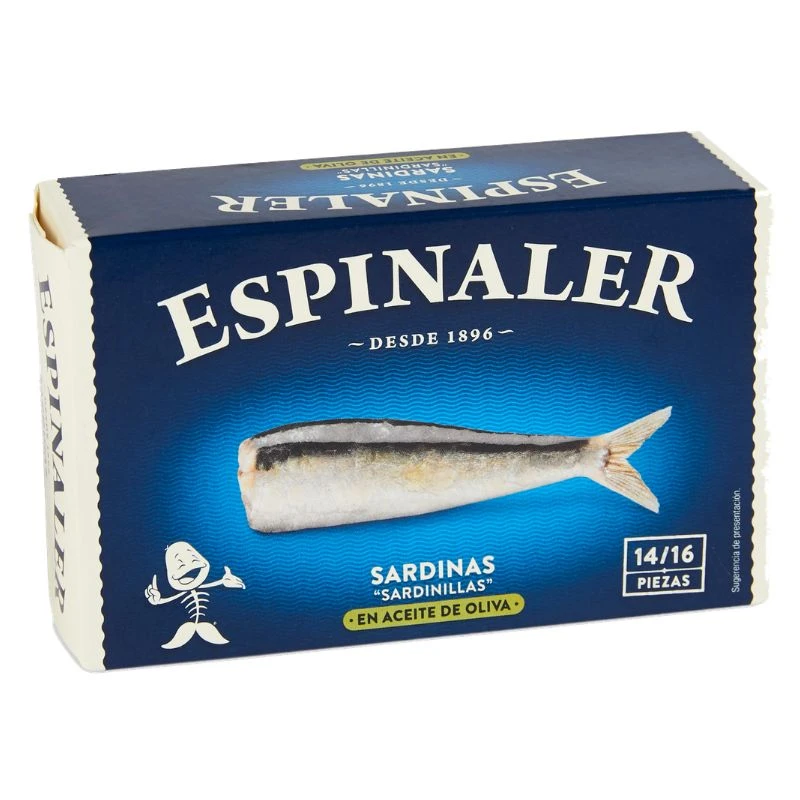 Espinaler sardiner i olivenolie 125ml/81g 59112  color Sort
