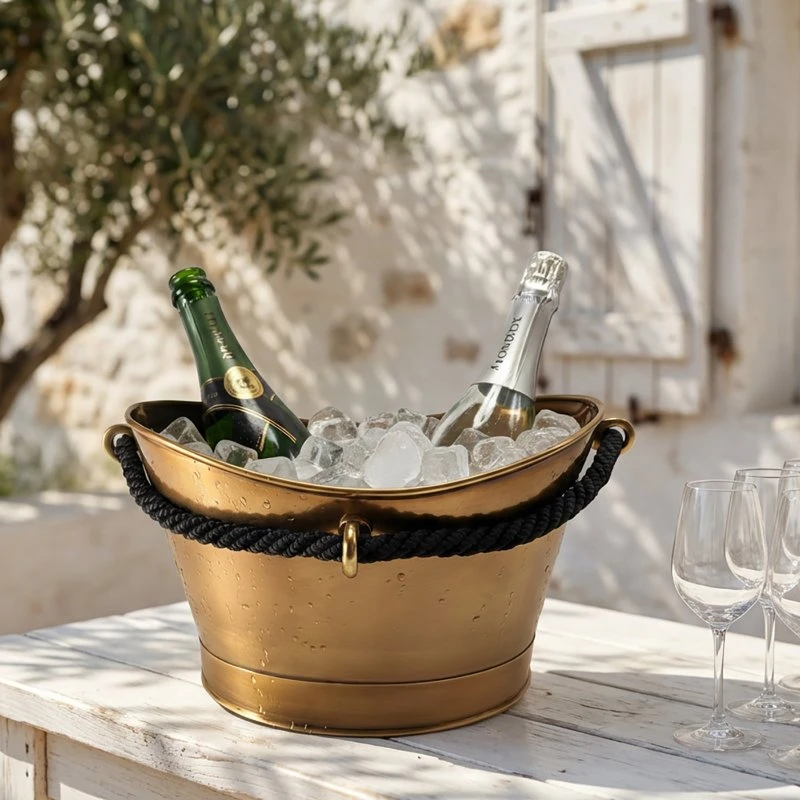 Rivage Premium Antik Champagne Bad / Køler m. reb OVL-6118-RP  color Sort