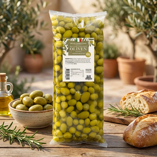 Oliven Bella de Cerignola 1700g Drænet 1000g 2121 by Deli Drengene color Sort