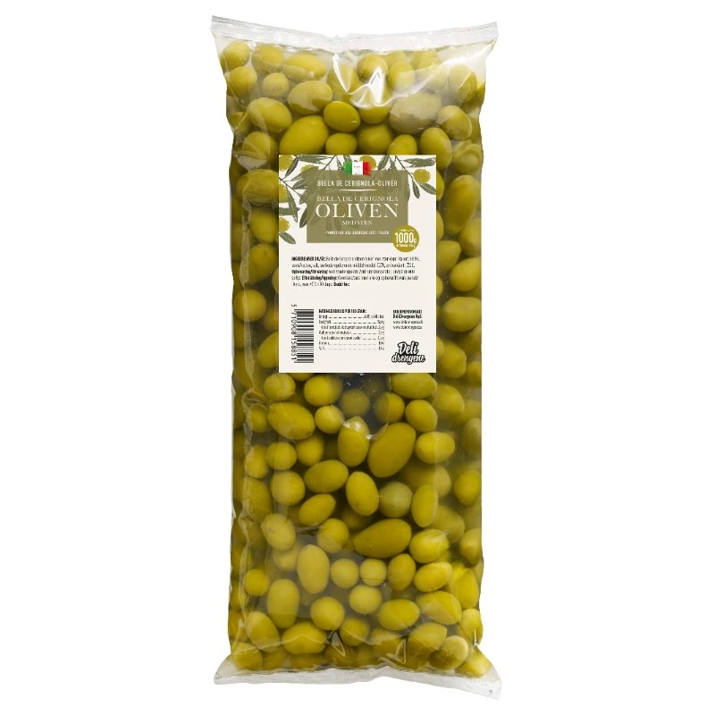 Oliven Bella de Cerignola 1700g Drænet 1000g 2121 by Deli Drengene color Sort