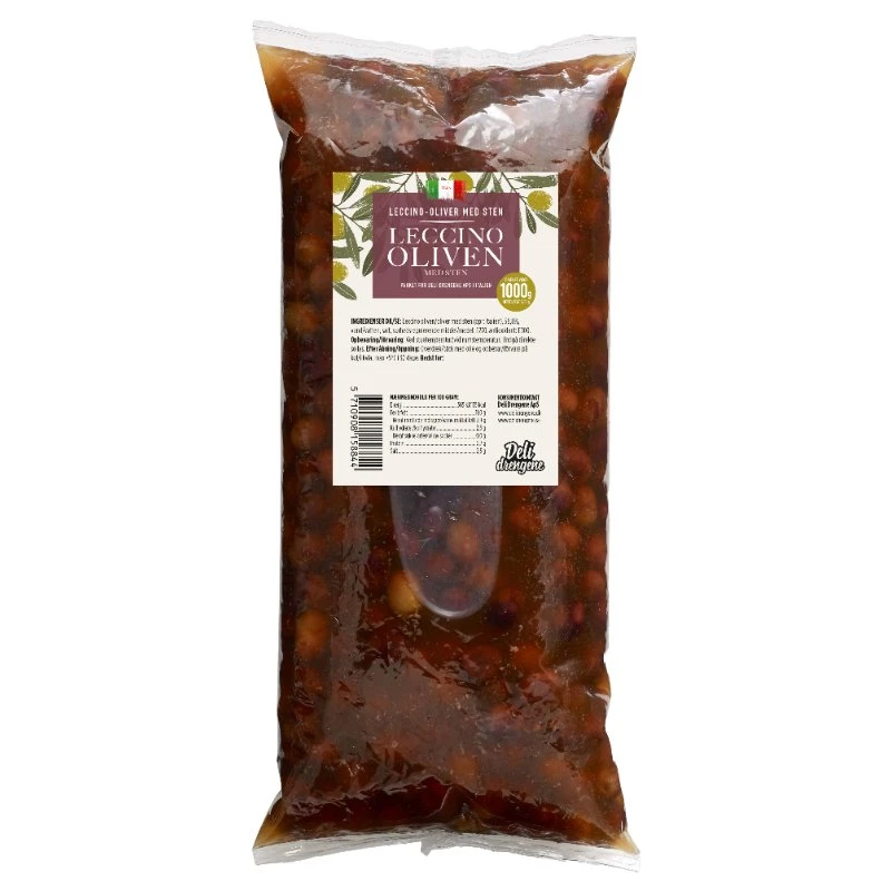 Oliven Leccino 1700g Drænet 1000g 2122 by Deli Drengene color Sort