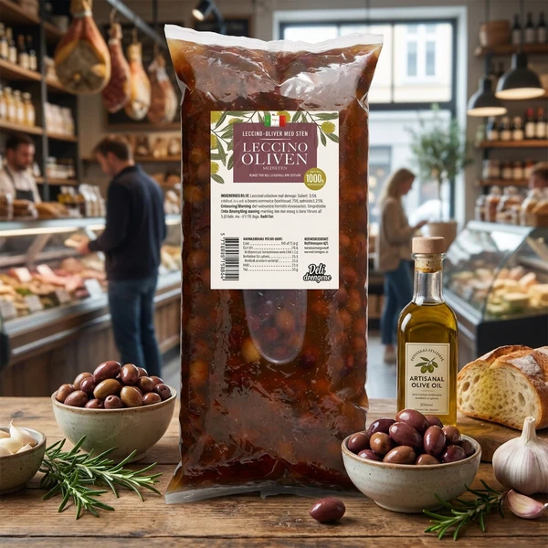 Oliven Leccino 1700g Drænet 1000g 2122 by Deli Drengene color Sort