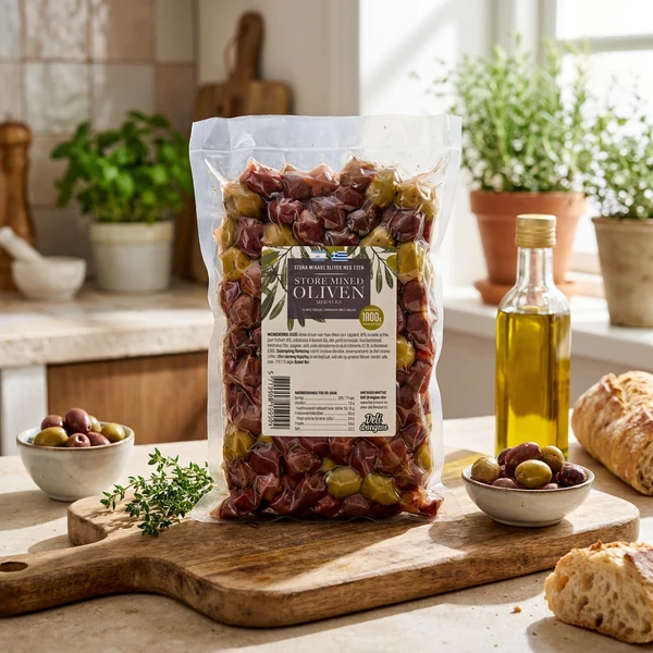 Store mixed oliven m/krydderier 1000g 2126 by Deli Drengene color Sort