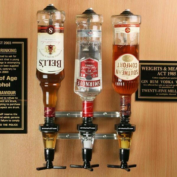 Flaskeholder Vægmonteret 3 flasker 70cl / 1 liter BTBL3211 by Beaumont color Sort