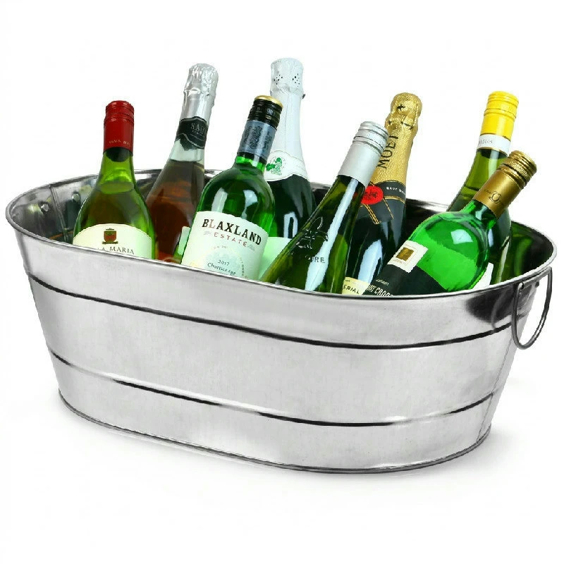 Galvaniseret stål Oval Party Tub 14666 by Drink color Sølv