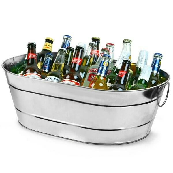 Galvaniseret stål Oval Party Tub 14666 by Drink color Sølv