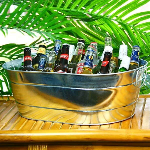 Galvaniseret stål Oval Party Tub 14666 by Drink color Sølv