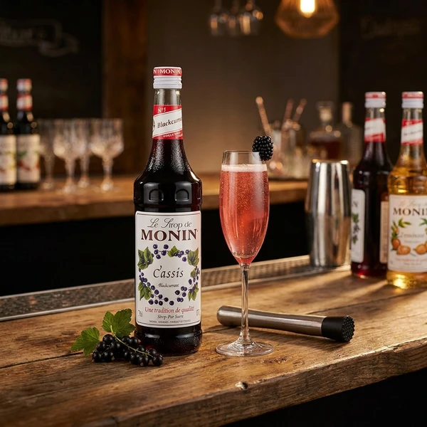 Monin Syrup Cassis / Solbær FL 70 61050 by MONIN color Sort