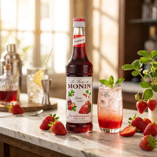 Monin Syrup Strawberry / Jordbær FL 70 61033 by MONIN color Sort