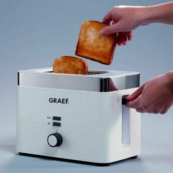 Brødrister, 2 skiver, 1000W - Hvid GRTO61EU by Graef color Hvid