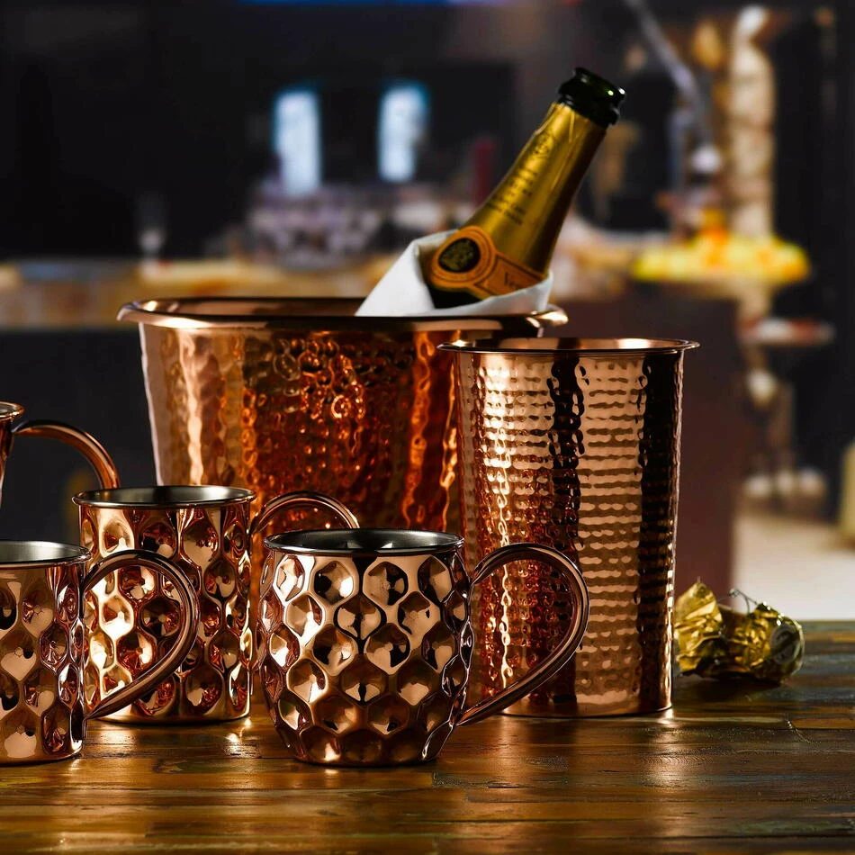 Hammered Effect Kobber vinkøler 19145-37407 by Drink color Kobber