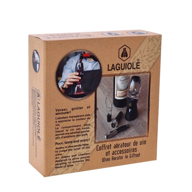 Laguiole VINE AERATOR gavesæt 4 40268450 by Laguiole color Sort