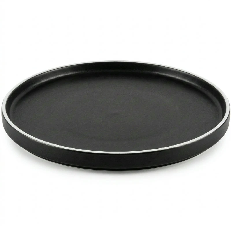 Tallerken 25 cm Sort/Hvid 5012014  color Hvid