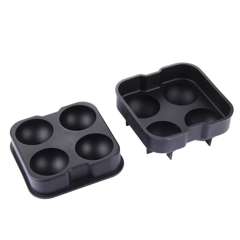 Silicone Iskugle form til 4 iskugler ICMD0008 by Barlife color Sort