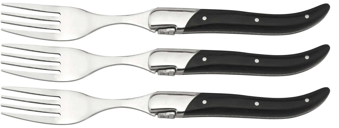 Laguiole Steak Gafler Sort 6 stk 30-LG0020G by Laguiole By Hâws color Sort