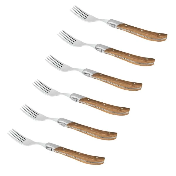Laguiole by Haws Steak Gafler i gaveæske - 6 styk 30-LG0022G by Laguiole By Hâws color Brun/Sølv