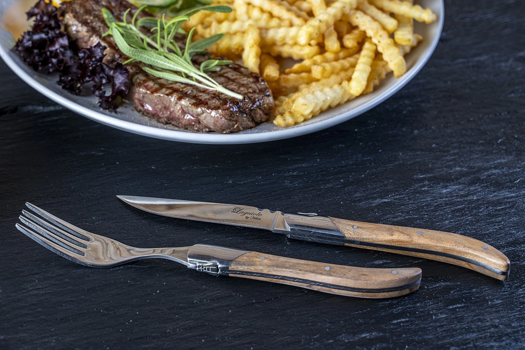 Laguiole by Haws Steak Gafler i gaveæske - 6 styk 30-LG0022G by Laguiole By Hâws color Brun/Sølv