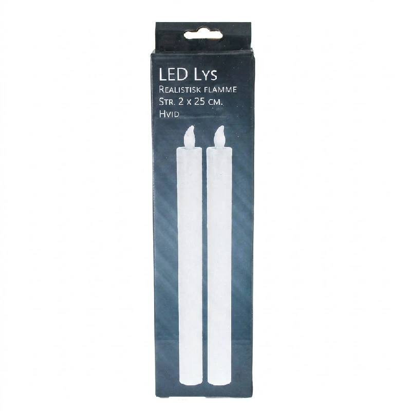 KRONELYS LED, 2 stk., Hvid, 25 cm 3005145  color Hvid