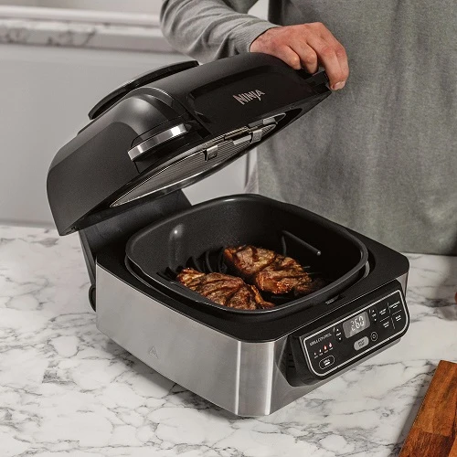 Ninja Foodi Health Grill & Air Fryer, 1750W, 5 Programmer 100-AG301EU by Ninja color Sort/grå
