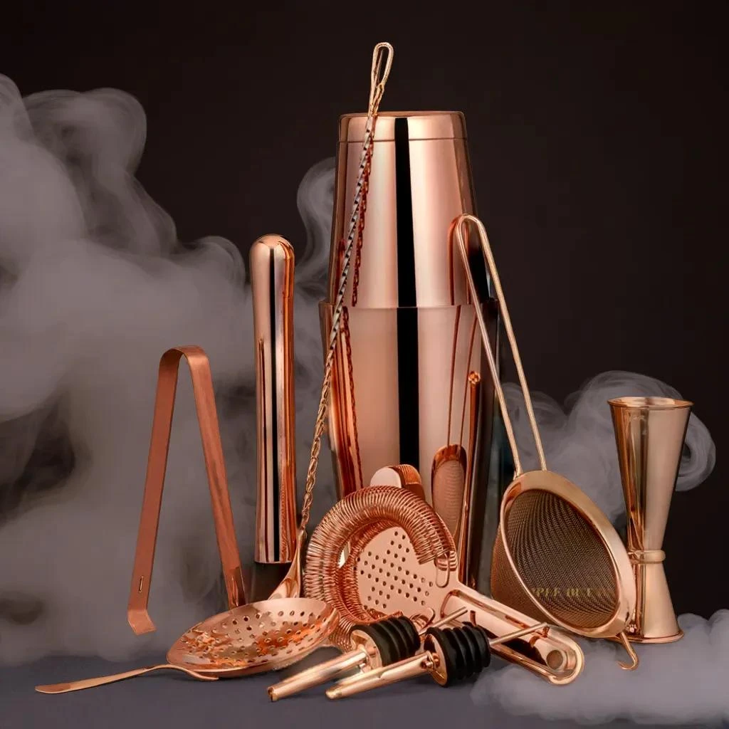 Cocktailshaker sæt med 11 dele - Kobber CG-TJ16 by Barlife color Kobber