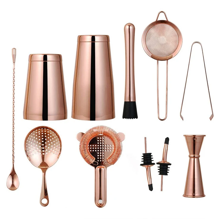 Cocktailshaker sæt med 11 dele - Kobber CG-TJ16 by Barlife color Kobber