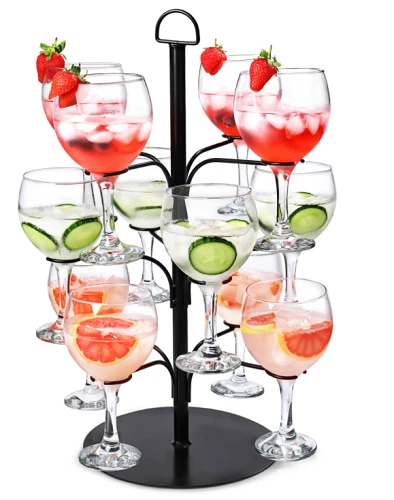 Cocktail Træ Til 12 Glas Sort 24654 by Drink color Sort