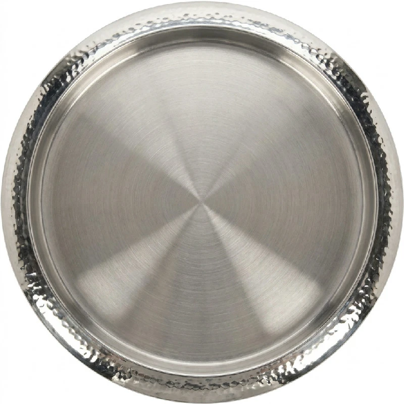 Serveringsfad - Hammeret look Ø35 cm 2017168 by LISS color Sølv
