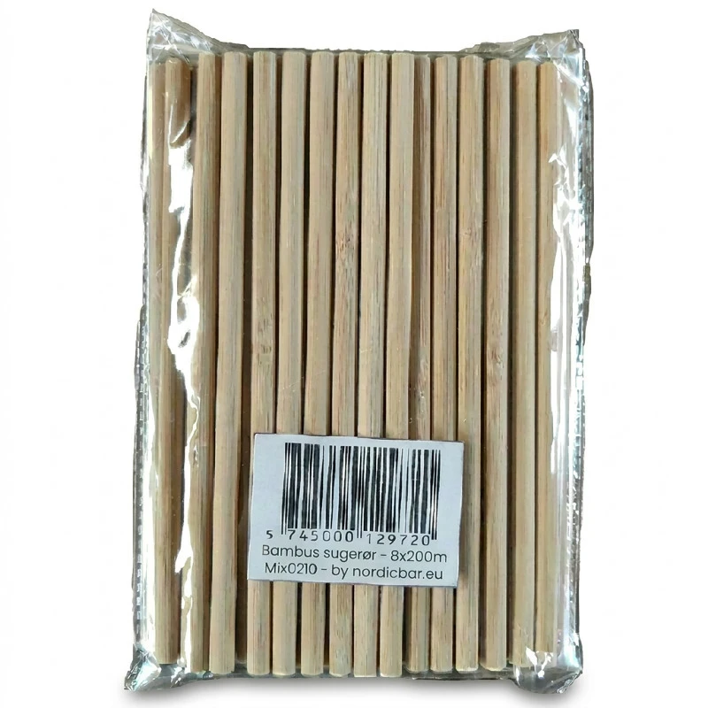 Bambus sugerør - 8x200mm (5mm indre diameter) 50 stk Mix0210 by PRIME BAR color Sort