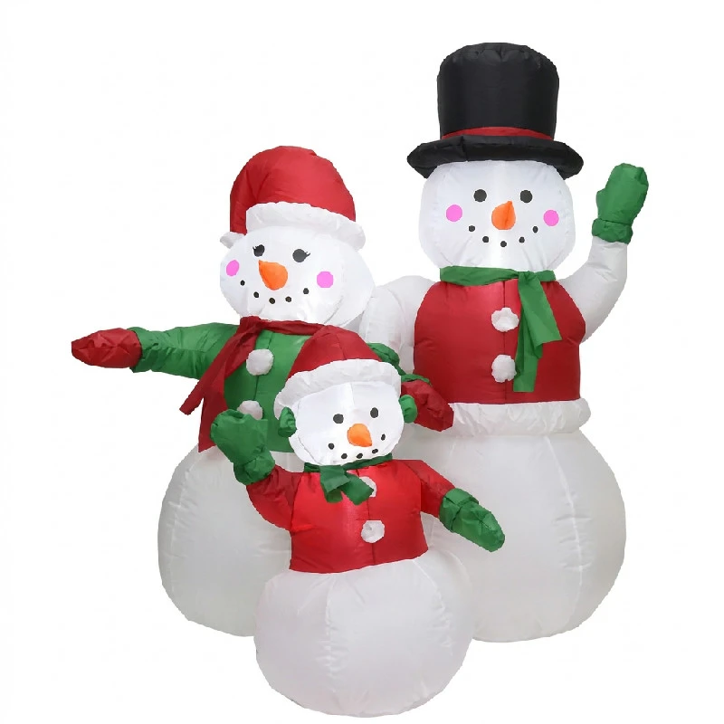 Oppustelig Snemandsfamilie med LED-lys til ude og inde 150 cm 4300528  color Sort