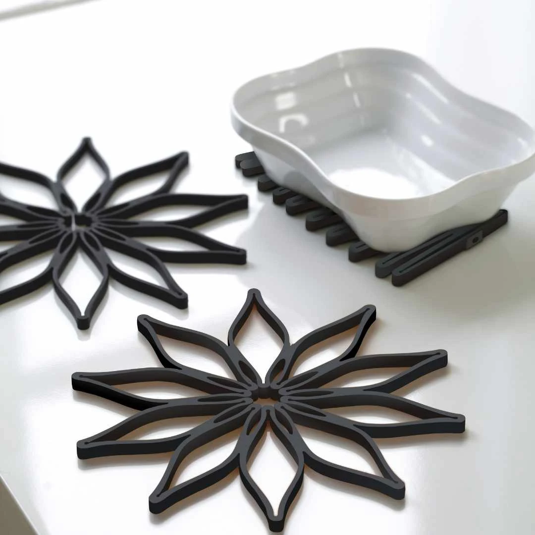 SET OF 3 MAGIC TRIVET black silicone ST61126 by Steel-Function color Sort