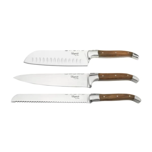 Laguiole by Hâws Knivsæt 3 Dele (Santoku, Kok & Brød) 30-LG01-10,04A,04C by Laguiole By Hâws color Sort