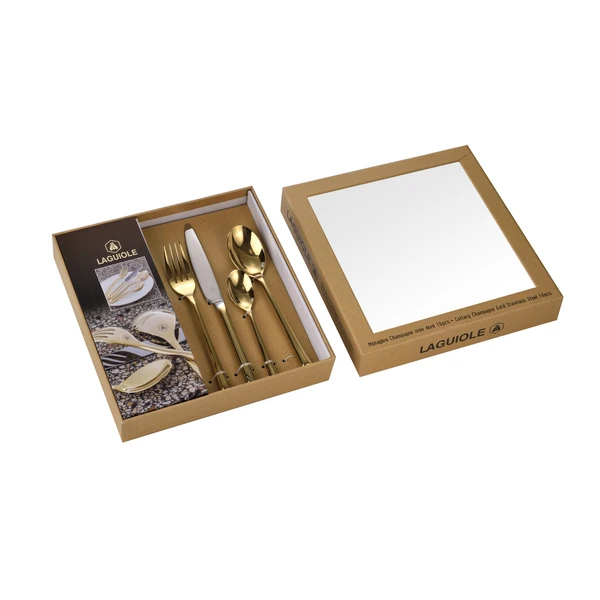Laguiole Bestiksæt Guld 16 stk. 40269020 by Laguiole color Sort