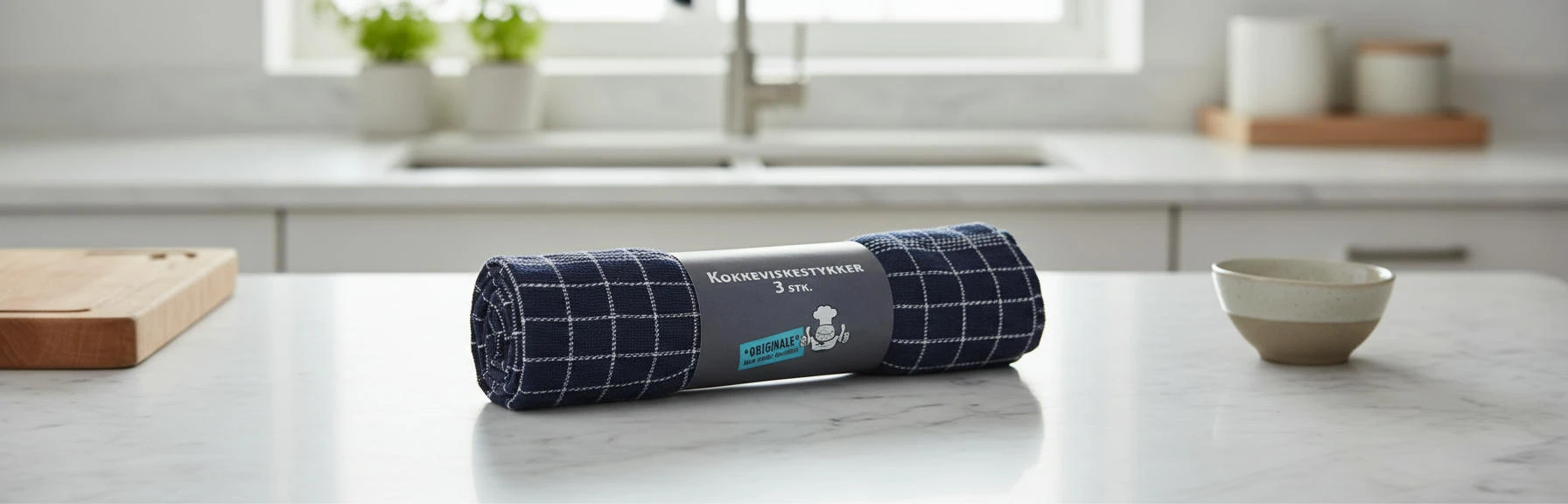 Viskestykke Mørkeblå 3-pak 50x70 cm 4020359  color Mørkeblå