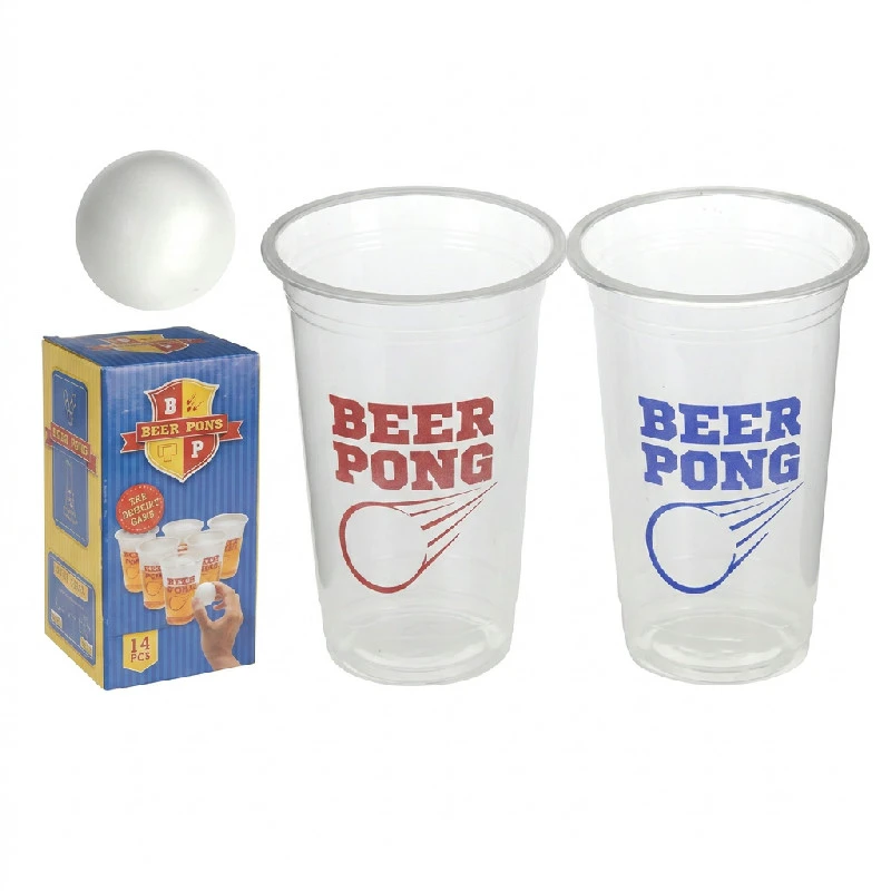 Koop Beer Pong Sæt - 2 Bolde, 12 Røde/Blå Bægre 4080177 by Koop color Sort