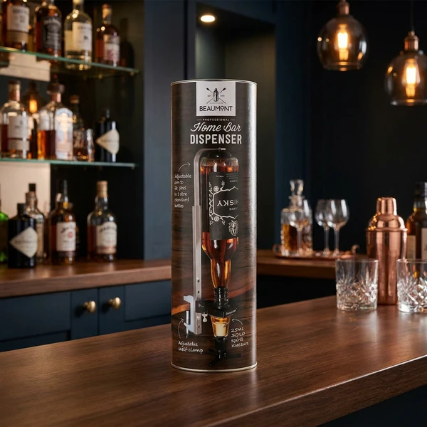 Hjemmebar dispenser og flaskeophæng i gaveæske BTBL3580 by Beaumont color Sort