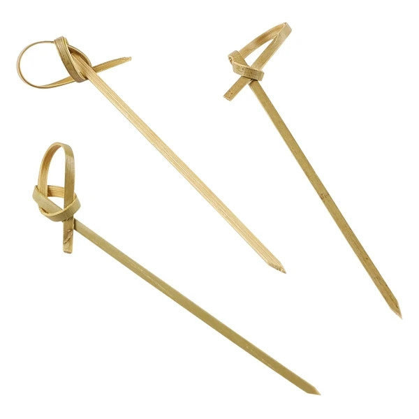 Bambus-løkkespyd 9 cm (100 stk) BMBLS9 by Genware color Sort