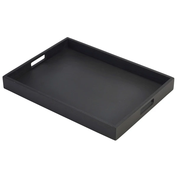Solid Black Butlers Tray 44 x 32 x 4.5cm BT4432BK by Genware color Sort