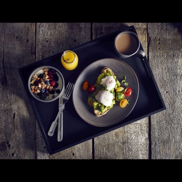 Solid Black Butlers Tray 44 x 32 x 4.5cm BT4432BK by Genware color Sort