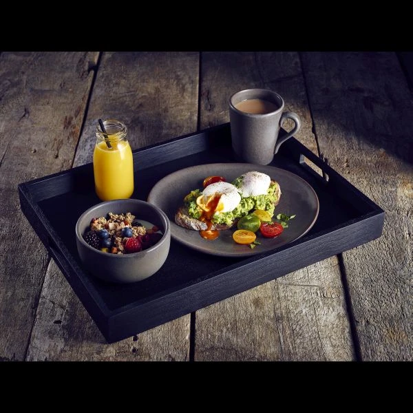 Solid Black Butlers Tray 49 x 38.5 x 4.5cm BT4938BK by Genware color Sort