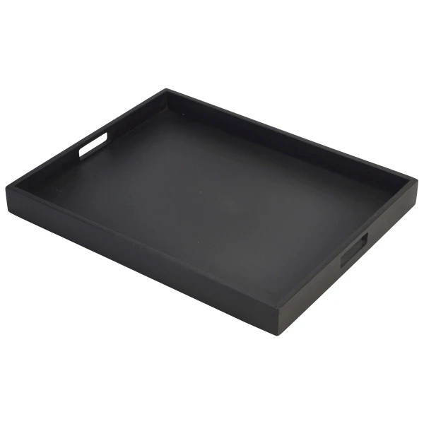 Solid Black Butlers Tray 49 x 38.5 x 4.5cm BT4938BK by Genware color Sort