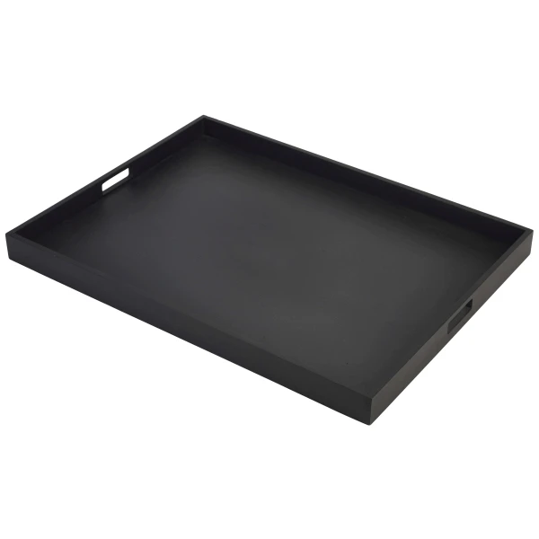 Solid Black Butlers Tray 64 x 48 x 4.5cm BT6448BK by Genware color Sort