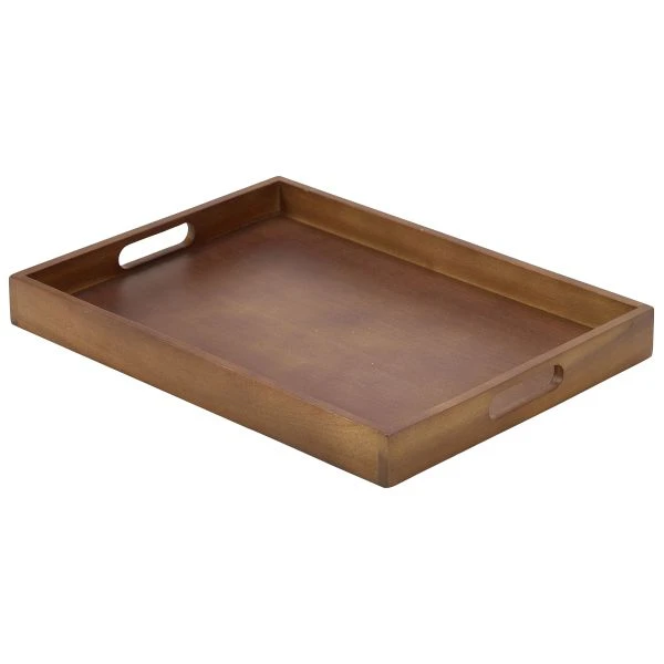 Tjenerbakke Træ 44 x 32 x 4.5cm BT4432 by Genware color Sort
