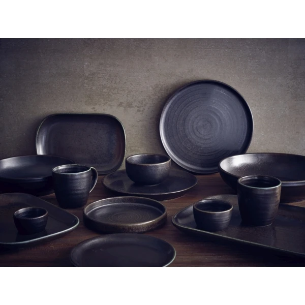Cinder Sort Coupe Tallerken 24cm - Terra CP-PBK24 by Genware color Sort
