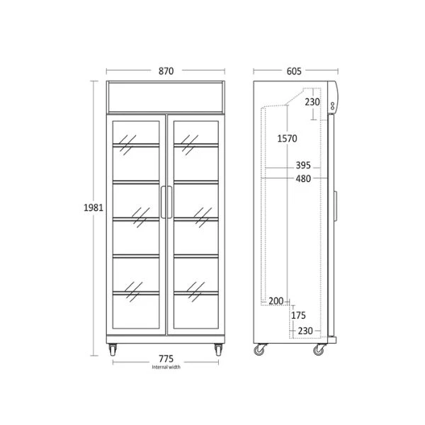 Display køleskab - SD 881 BHE - Scandomestic 26310081BHE10000 by Scandomestic color Sort